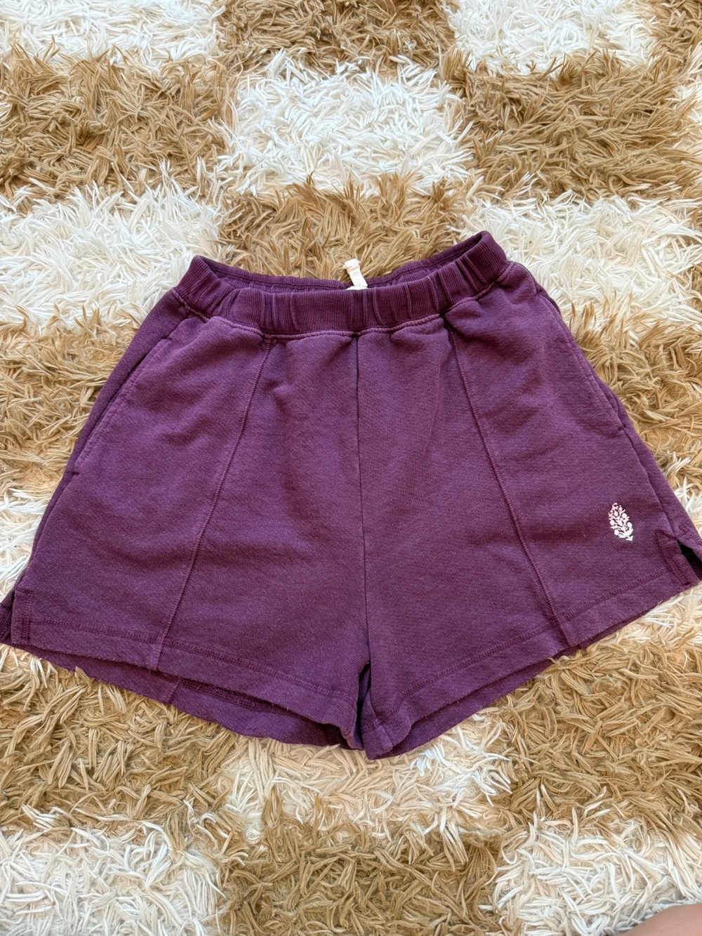 Free People Plum Knit Lounge Shorts